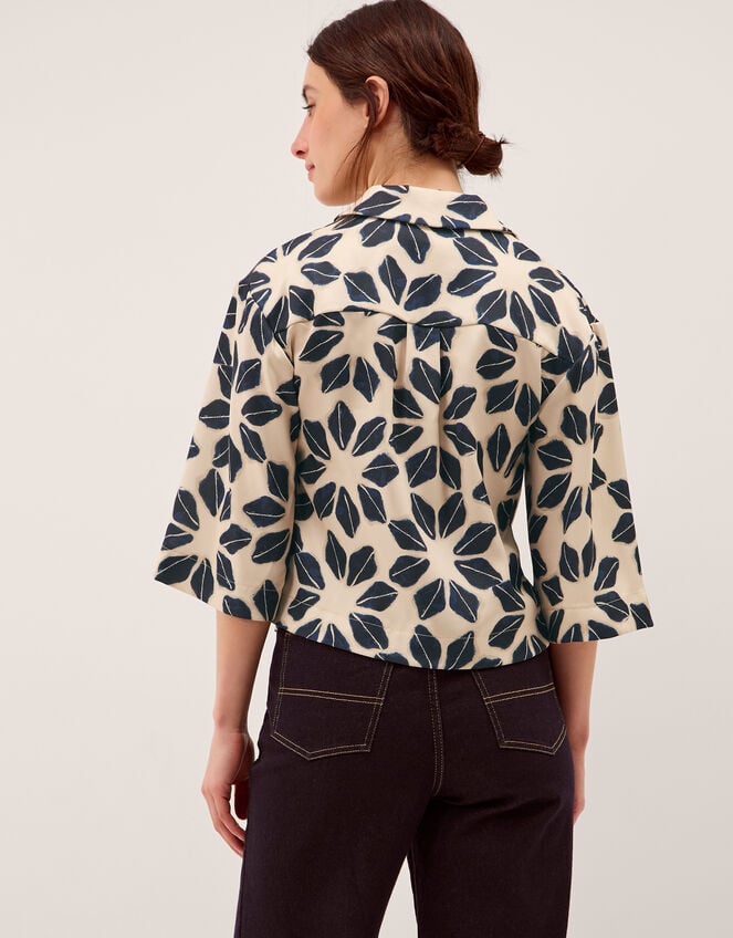 Ellison Floral Print Shirt, Blue (NAVY), large