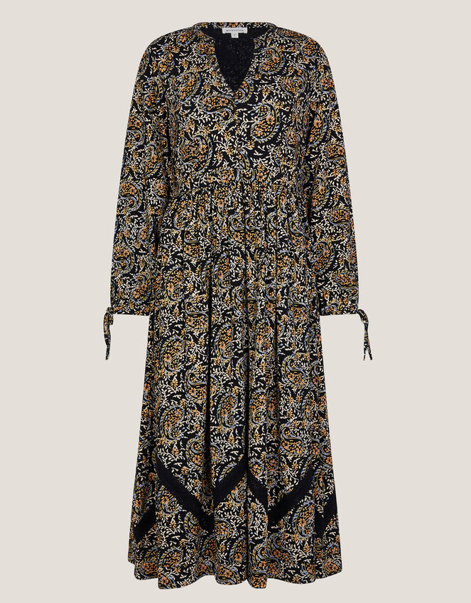 Mabel Floral Jersey Midi Dress, Blue (NAVY), large
