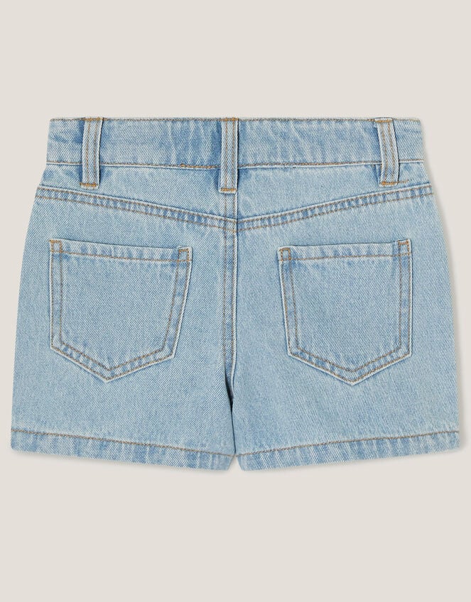 Jewel Embellished Denim Skort, Blue (BLUE), large