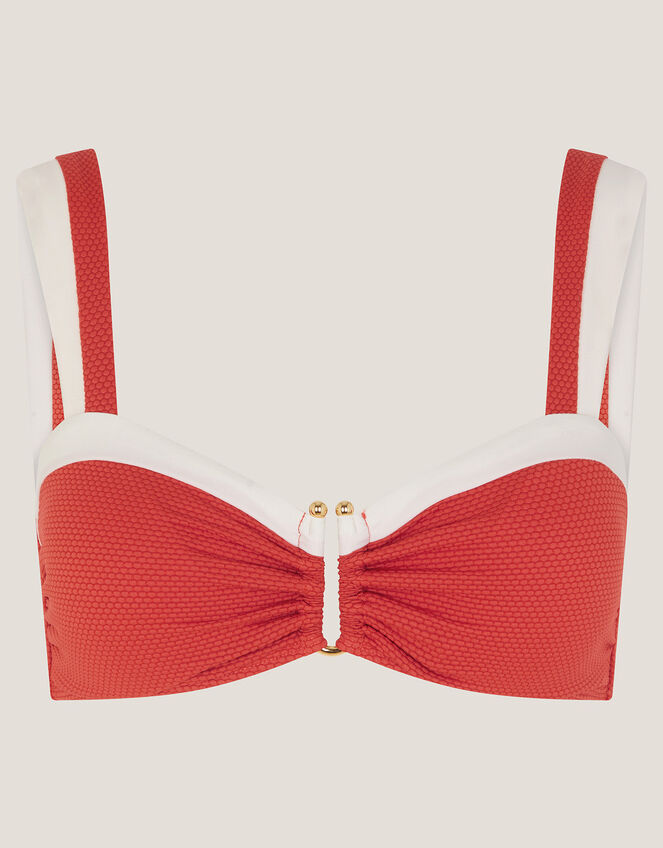 Sabrina Two Tone Bikini Top, Orange (RUST), large