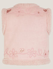 Floral Embellished Suedette Gilet, Pink (PINK), large