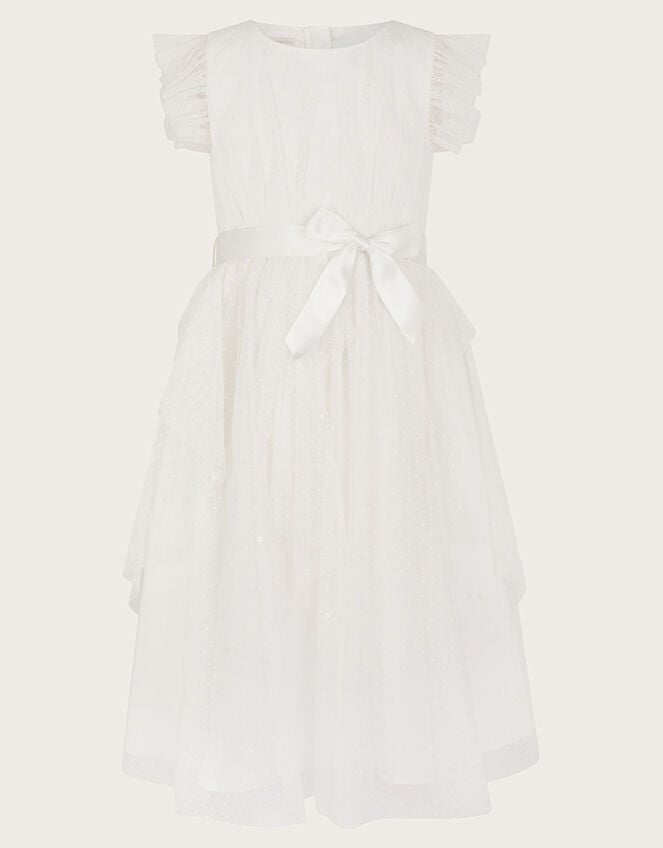 Stacie Waterfall Dress, Ivory (IVORY), large
