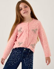 Bow Embellished Cardigan, Pink (PINK), large