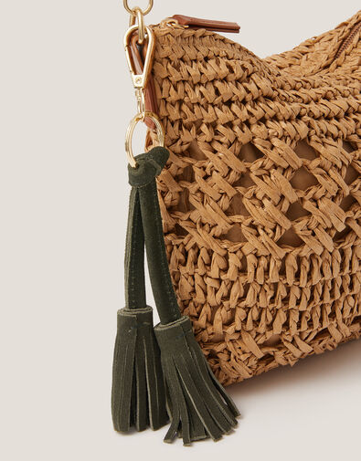 Suede Tassel Bag Charm, , large