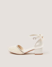 Pearl Embellished Two Part Heels, Ivory (IVORY), large