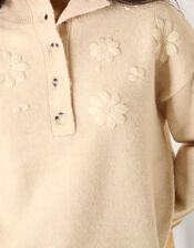 Em Floral Embroidered Knit Jumper, Ivory (IVORY), large