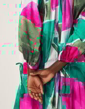 Miley Colour Block Midi Dress, Green (GREEN), large