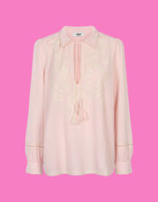 Moliin Vaeda Embroidered Cotton Shirt, Pink (PINK), large