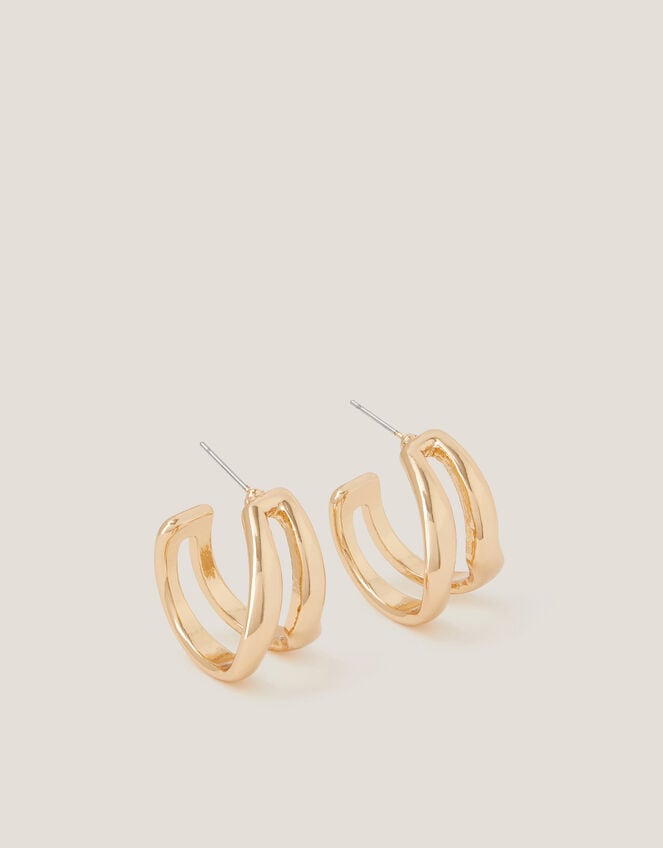 Sculptural Cut Out Hoop Earrings, , large