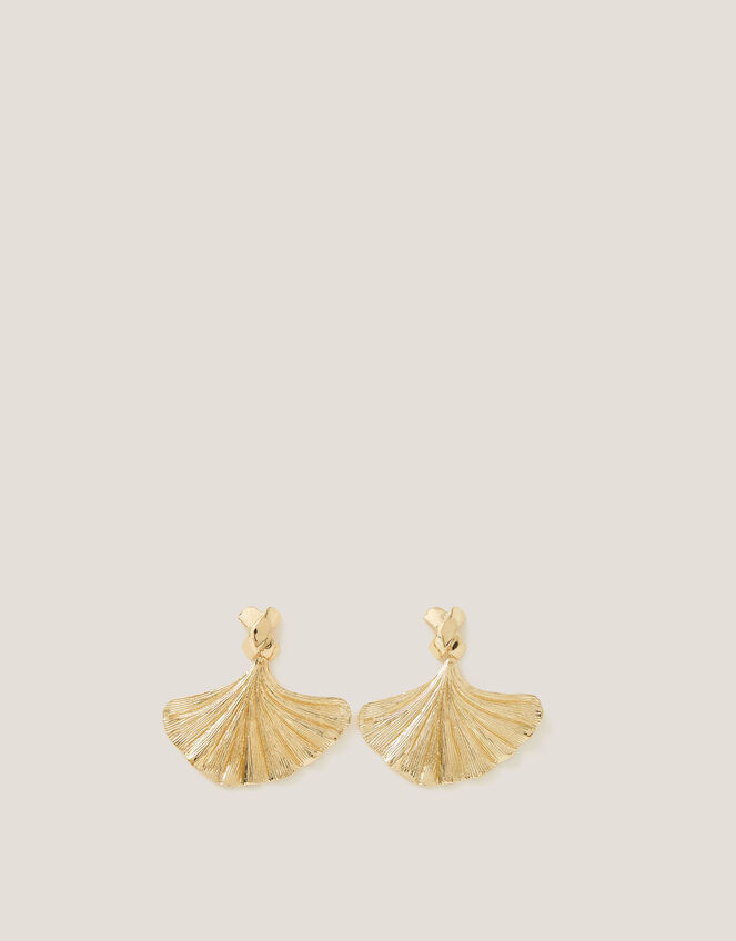 Textured Fan Drop Earrings, , large