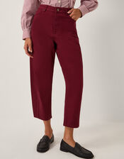 Leah Barrel Jeans, Red (BURGUNDY), large