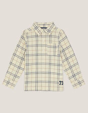 Check Print Shirt, Natural (STONE), large