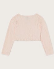 Lace Frill Bow Cardigan, Pink (PINK), large