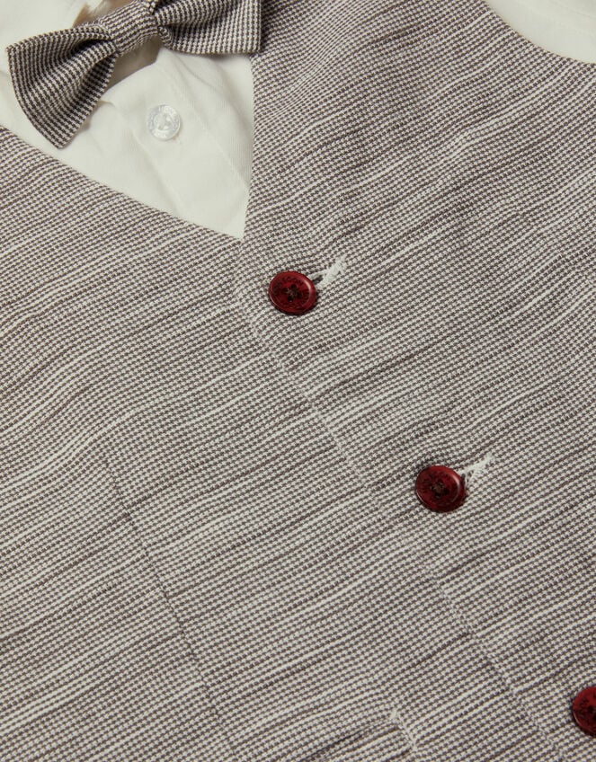 Greyson 3-Piece Houndstooth Waistcoat & Shirt, Blue (NAVY), large