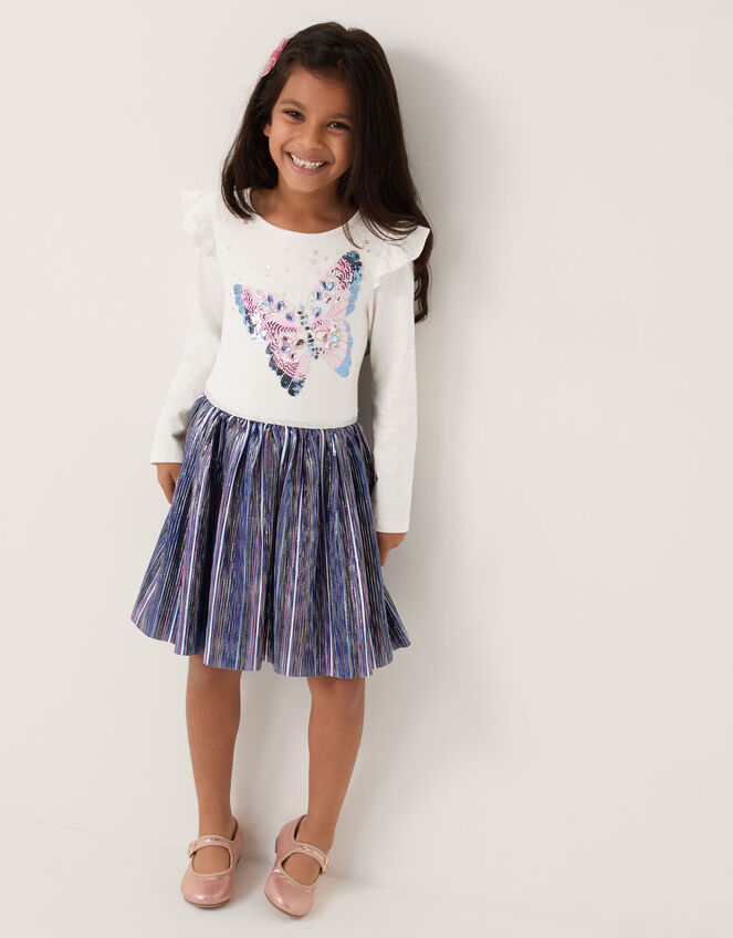 Butterfly Sequin Disco Dress, Blue (BLUE), large