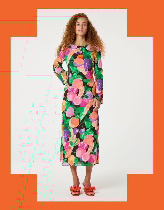 Fabienne Chapot Emile Fruit Print Midi Dress, Multi (MULTI), large