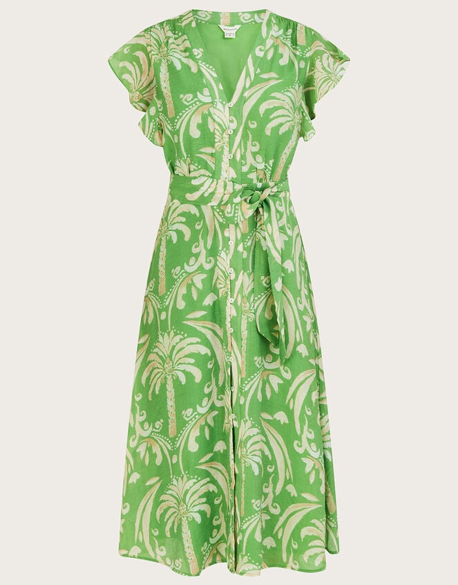 Oriana Tea Dress in LENZING™ ECOVERO™, Green (GREEN), large