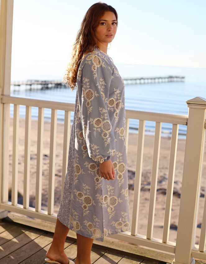 Crās Sansa Broderie Tunic Dress, Blue (BLUE), large