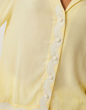 Sienna Ricrac Short Sleeve Shirt, Yellow (YELLOW), large