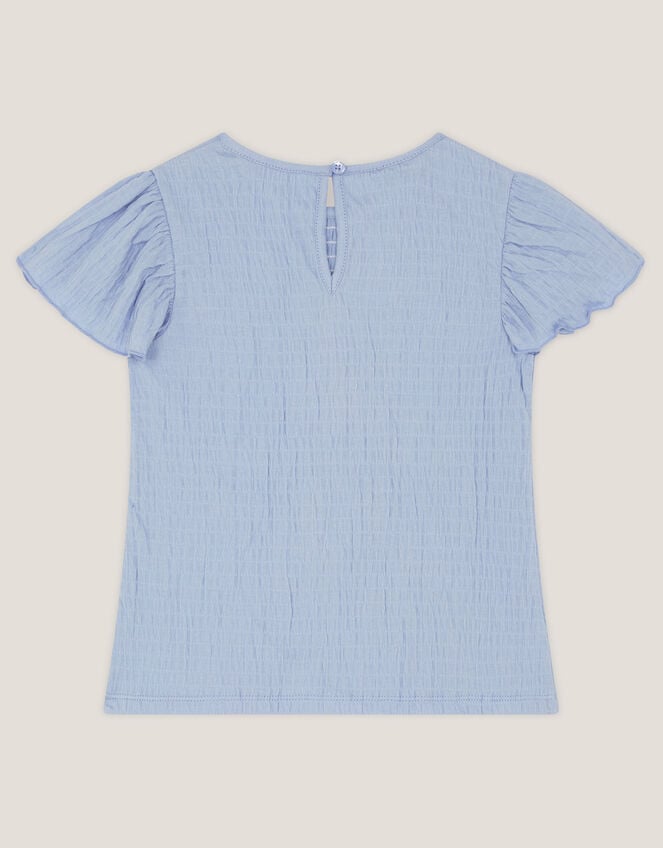 Embellished Floral Appliqu&eacute; Top, Blue (BLUE), large