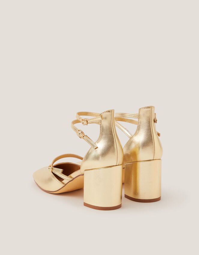 Edie Metallic Mary Jane Heels, Gold (GOLD), large