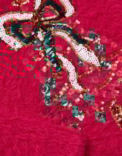 Embellished Tree Fuzzy Christmas Jumper, Red (RED), large