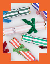 6-Pack Meri Meri Stripe Velvet Bow Christmas Crackers, , large