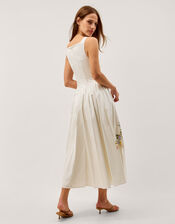 Cindy Floral Print Fit & Flare Midi Dress, Ivory (IVORY), large