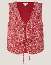 Felipa Floral Print Waistcoat, Red (RED), large