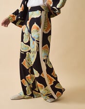 Clemence Aurelie Butterfly Palazzo Trousers, Black (BLACK), large