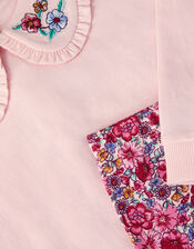 Baby Collar Top & Floral Leggings Set, Pink (PINK), large
