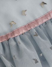 Frilly Butterfly Tulle Tiered Dress, Blue (BLUE), large