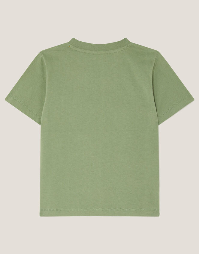 Howdy Cowboy Embroidered T-Shirt, Green (KHAKI), large