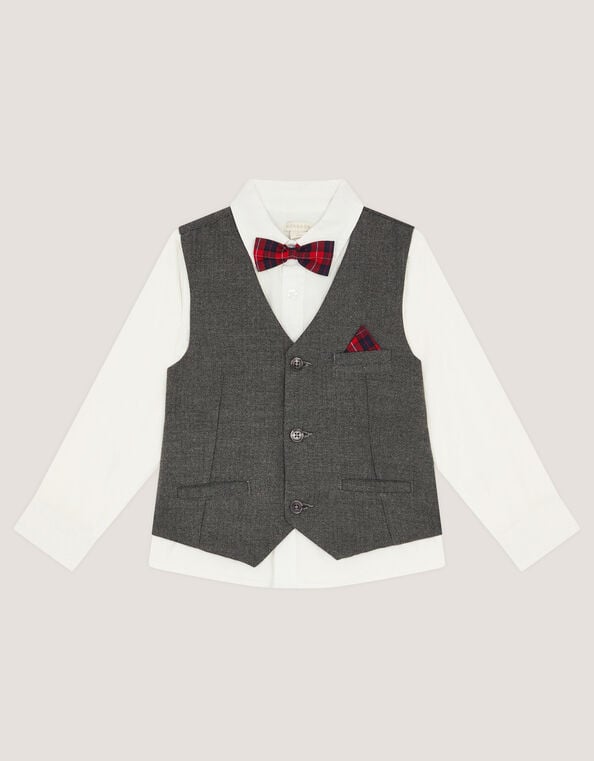 3-Piece Waistcoat & Shirt, Grey (GREY), large