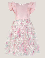 Aisha Appliqu&eacute; Butterfly Ruffle Party Dress, Multi (MULTI), large