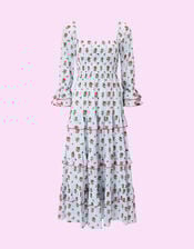 India & Mills Florence Floral Stripe Maxi Dress, Blue (BLUE), large