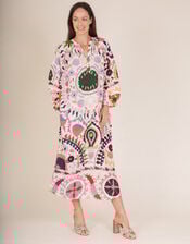 One Hundred Stars Suzani Long Sleeve Print Midi Dress, Multi (MULTI), large